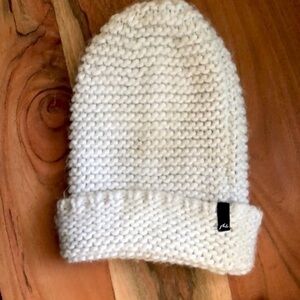 Rusty Off White Knit Beanie Hat